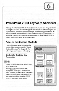 Keyboard Shortcuts to Windows XP and Office 2003 inside page